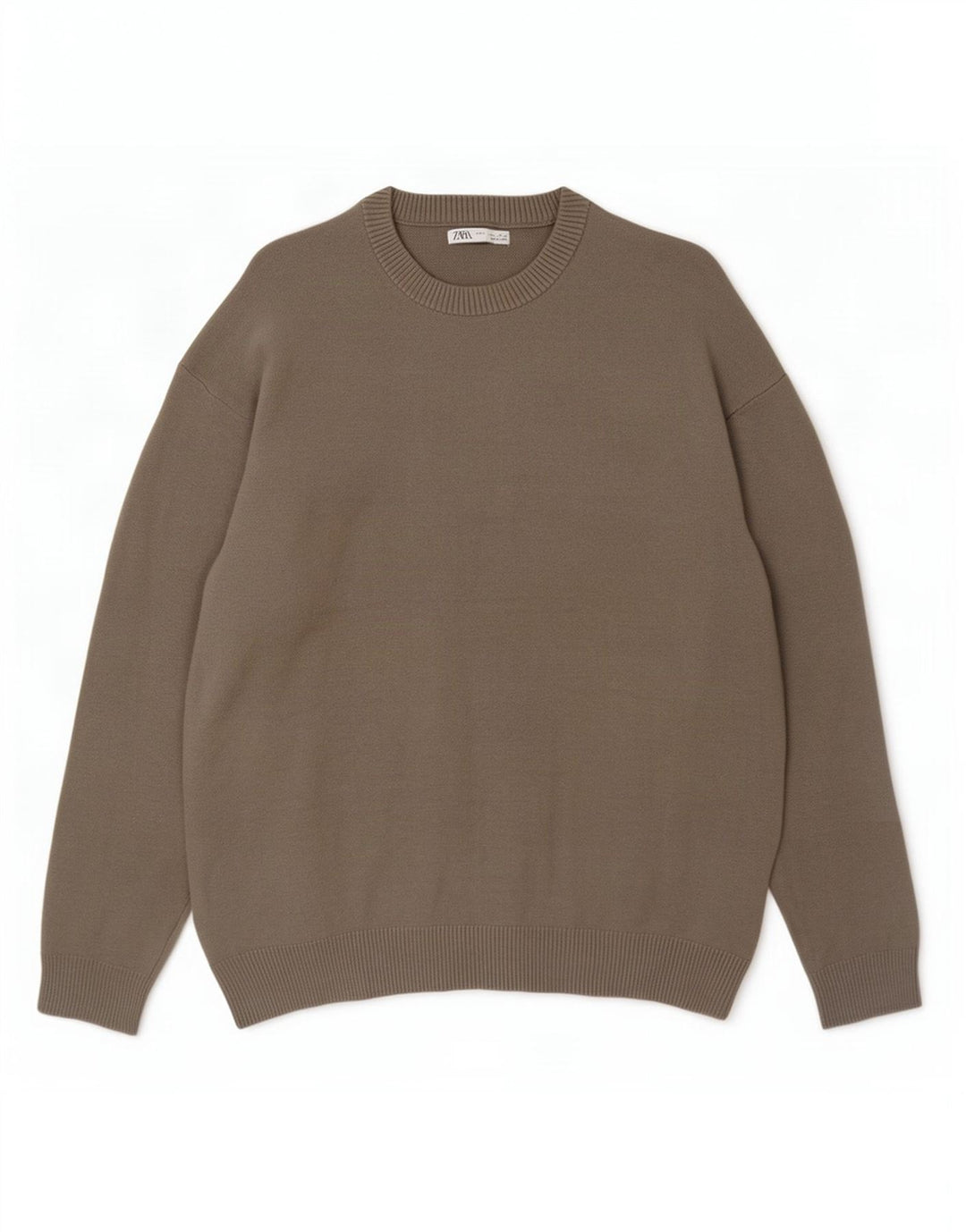 Maglione Zara da uomo girocollo grande in viscosa grigia