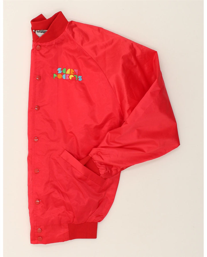 VINTAGE Mens Bomber Jacket UK 38 Medium Red Nylon Vintage Vintage and Second-Hand Vintage from Messina Hembry 