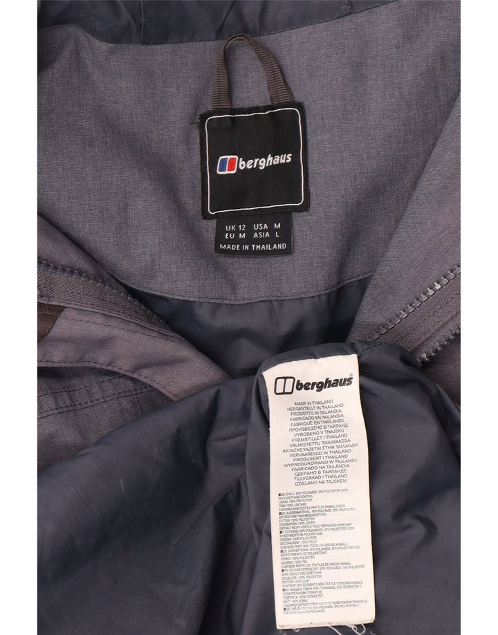 Berghaus Womens Hooded Raincoat UK 12 Medium Blue Polyamide