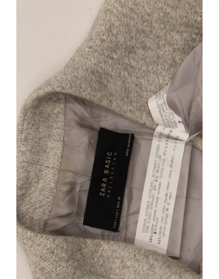 Zara Damen Mantel UK 14 Large Grau Polyester
