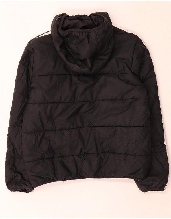 Adidas Girls Hooded Padded Jacket 9-10 Years Black Polyester