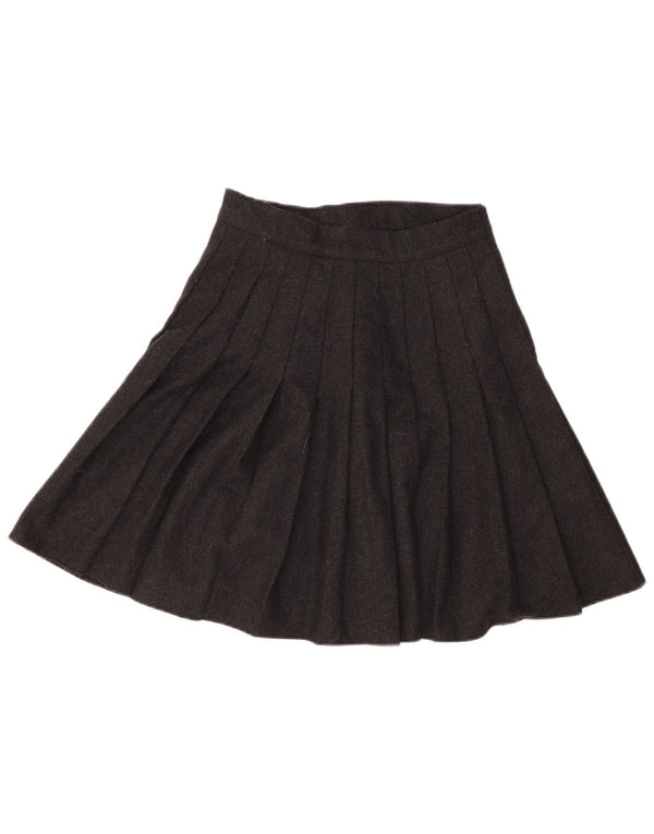 i Blues Damen Faltenrock IT 44 Medium W28 Schwarze Wolle