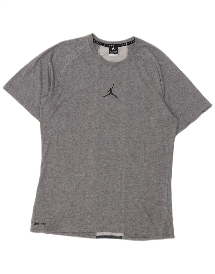 Jordan Mens Graphic T-Shirt Top Medium Grey Colourblock