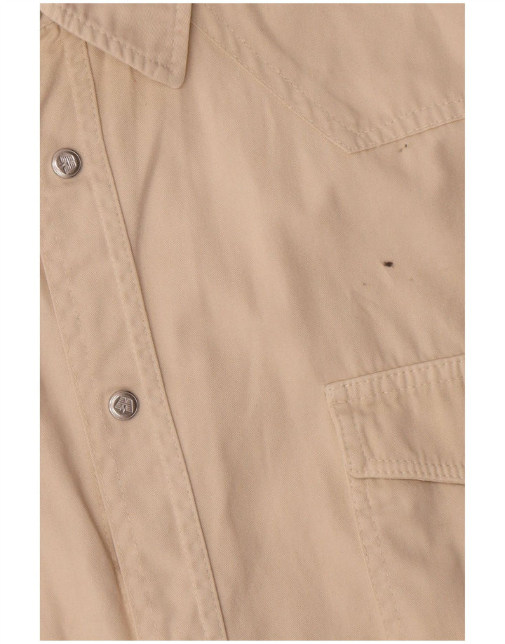 VINTAGE Mens Shirt XL Beige Cotton