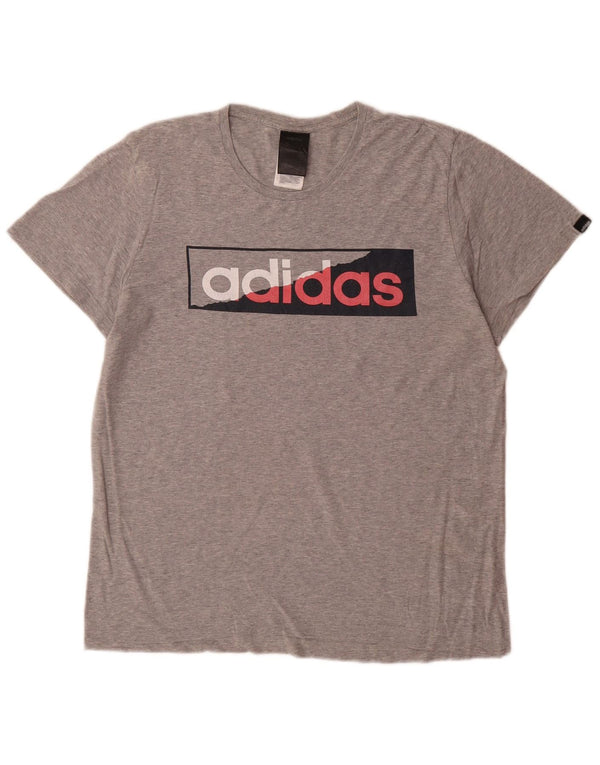 Adidas Mens Graphic T-Shirt Top Small Grey Cotton
