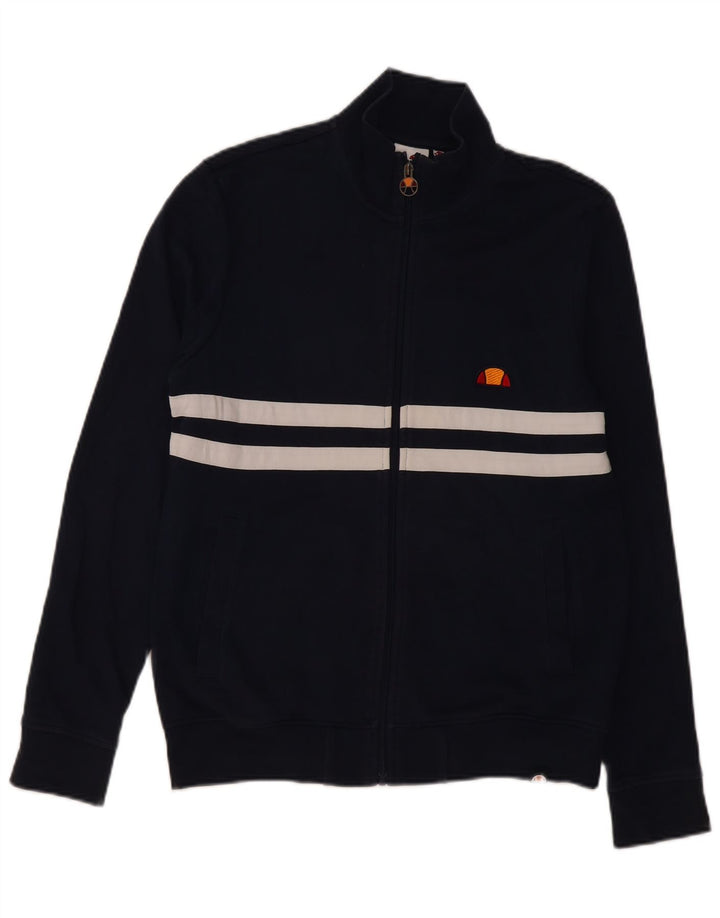Ellesse Mens Tracksuit Top Jacket Small Navy Blue Colourblock Cotton