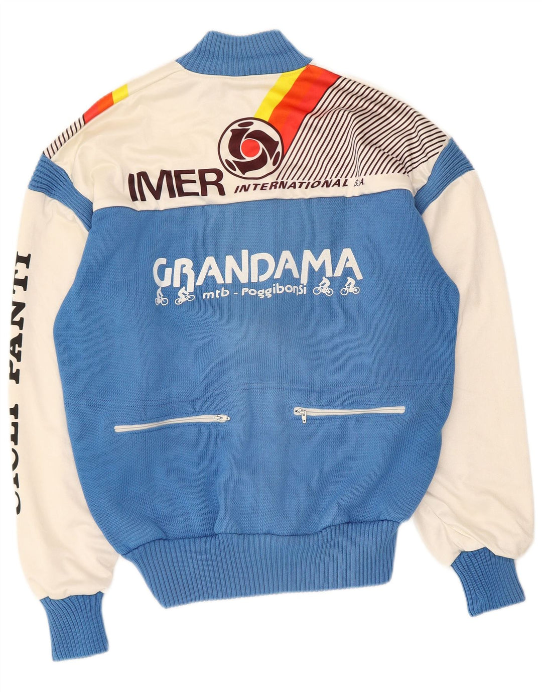 Vintage Herre grafisk træningsdragt Topjakke IT 50 Medium Blue Colourblock