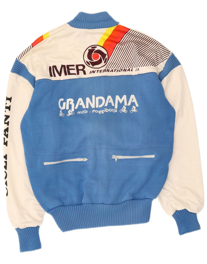 Vintage Herre grafisk træningsdragt Topjakke IT 50 Medium Blue Colourblock