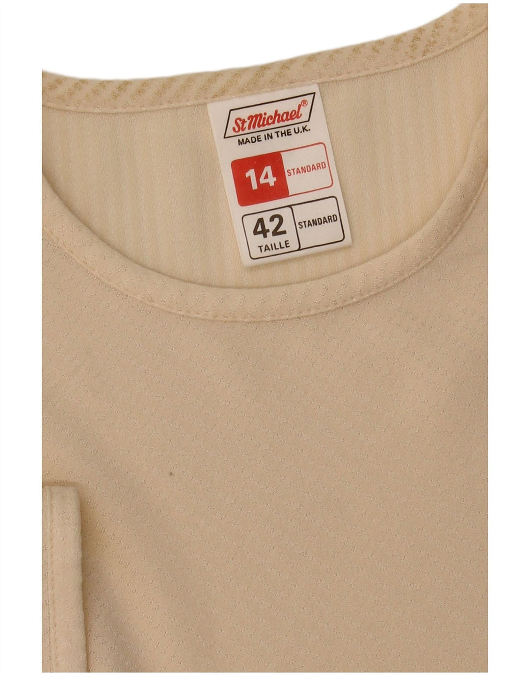 ST MICHAEL Womens Standard Fit A-Line Dress UK 14 Medium  Beige Polyester