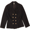 VINTAGE Womens Double Breasted Blazer Jacket IT 42 Medium Black Vintage Vintage and Second-Hand Vintage from Messina Hembry 