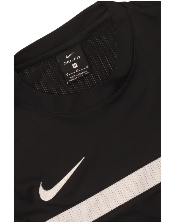 Nike Mens Dri Fit T-Shirt Top Medium Black Colourblock