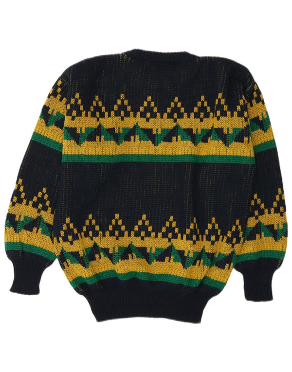 Rodes Herre Crew Neck Jumper Sweater Medium Navy Blue geometrisk akryl