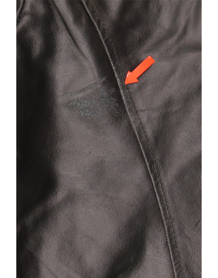 VINTAGE Womens Leather Coat IT 48 XL Black Leather Vintage Vintage and Second-Hand Vintage from Messina Hembry 