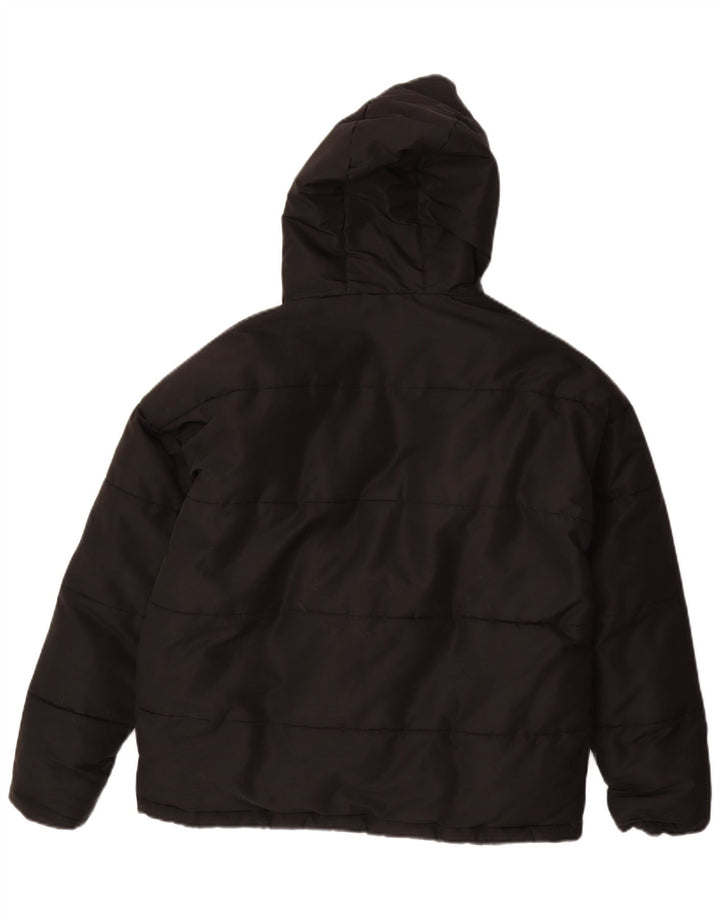 Ellesse Veste matelassée à capuche surdimensionnée pour femme UK 8 Small Noir Polyester