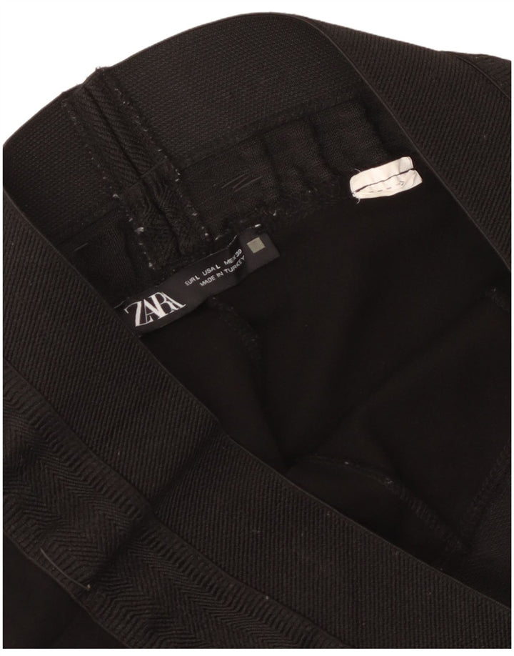 Zara Womens Crop Leggings UK 14 Large Black