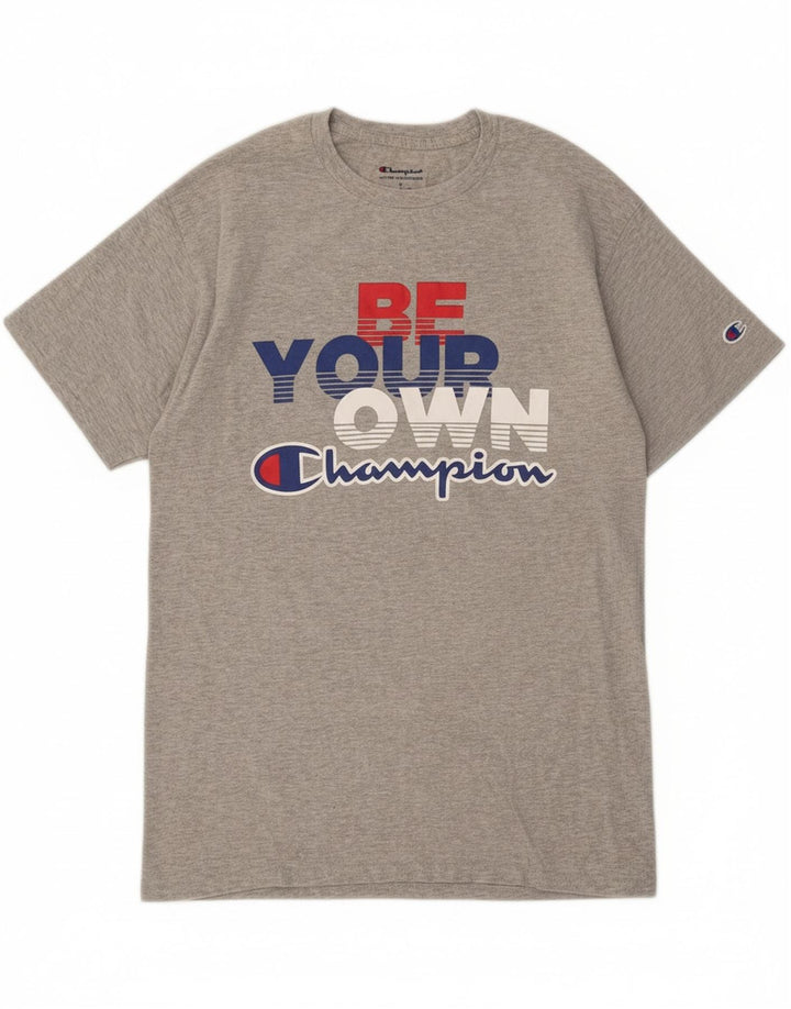 CHAMPION Mens Graphic T-Shirt Top Medium Grey Cotton Vintage Champion and Second-Hand Champion from Messina Hembry 