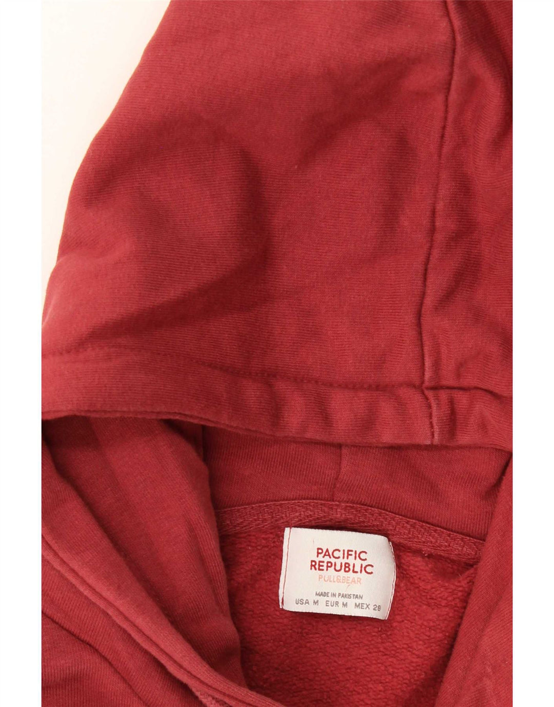 Pull & Bear Womens Oversized Crop Graphic Hoodie Jumper UK 14 Medium Red