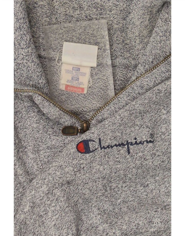 Champion Sweat-Shirt Col Zippé Homme Gris Moyen Moucheté Coton