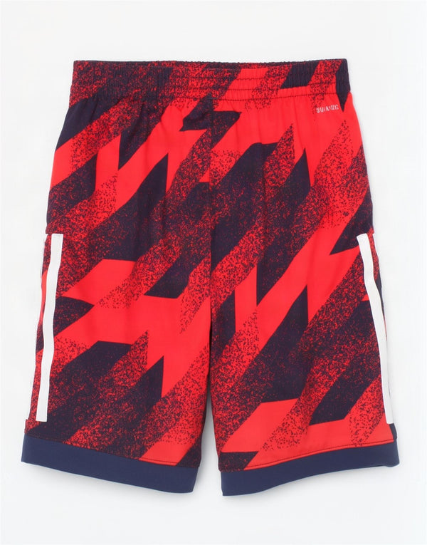 Adidas Boys Climalite Sportshorts 6-7 År Rød Geometrisk Polyester