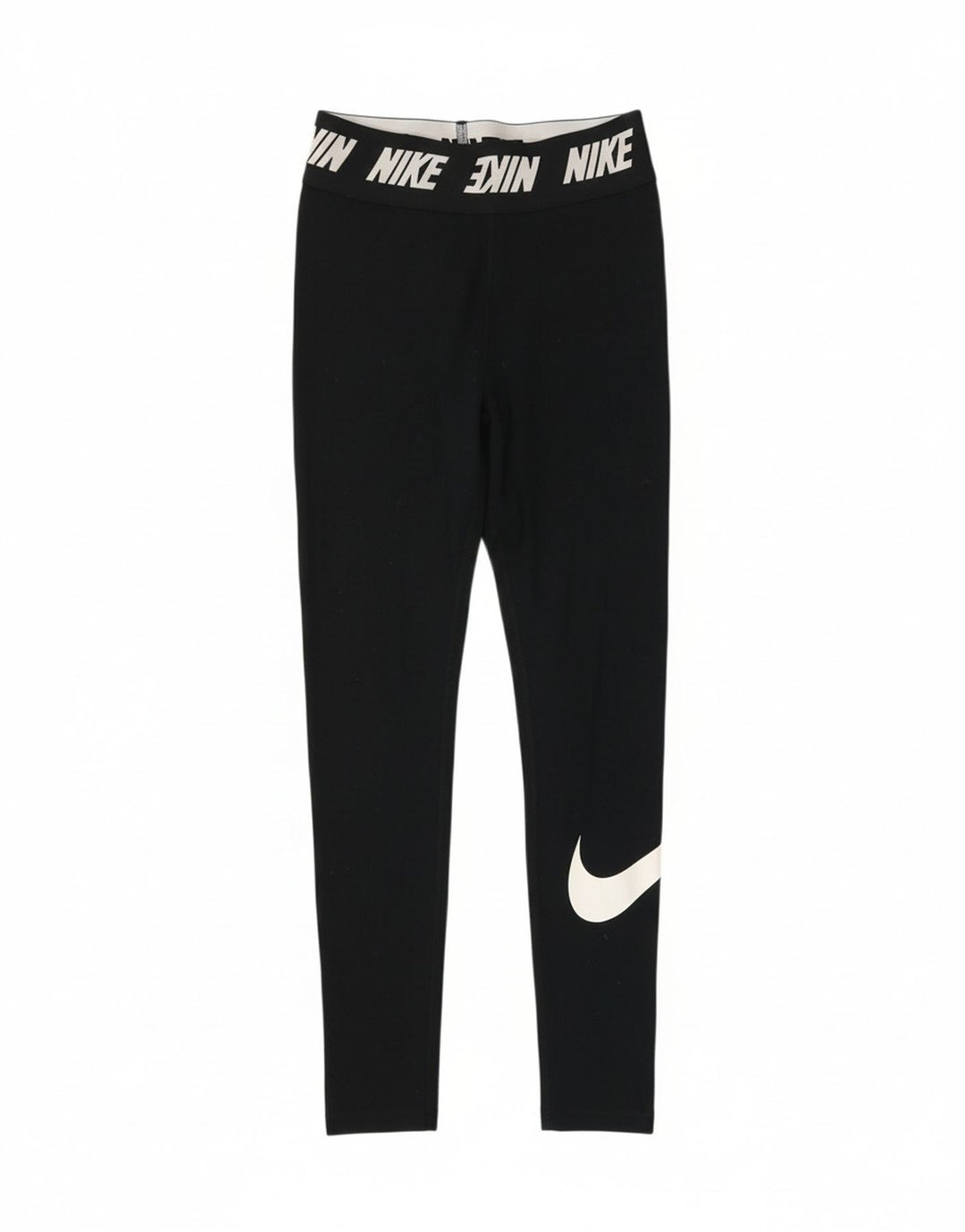 NIKE Womens Graphic Leggings UK 8 Small  Black Cotton