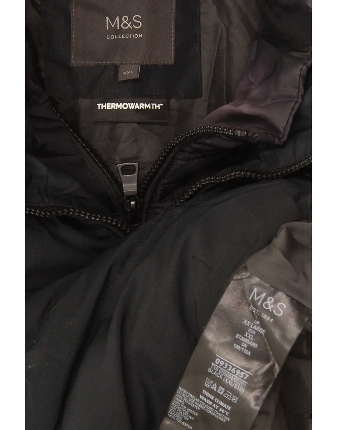 Marks & Spencer Chaqueta acolchada para mujer UK 44 2XL Poliéster negro