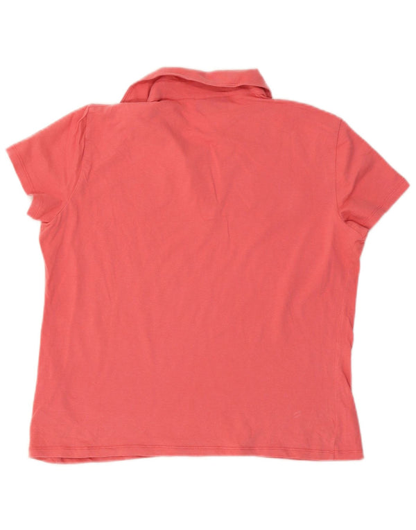 Trussardi Womens Polo Shirt UK 18 XL Pink Cotton