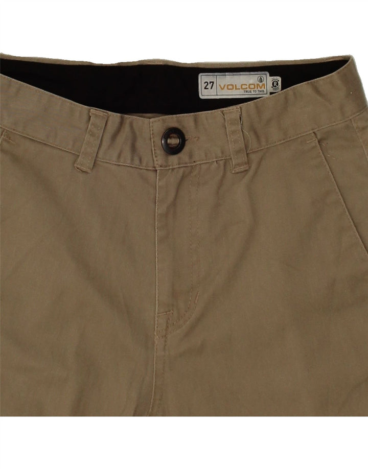 VOLCOM Womens Straight Chino Trousers W27 L27 Khaki Cotton Vintage Volcom and Second-Hand Volcom from Messina Hembry 