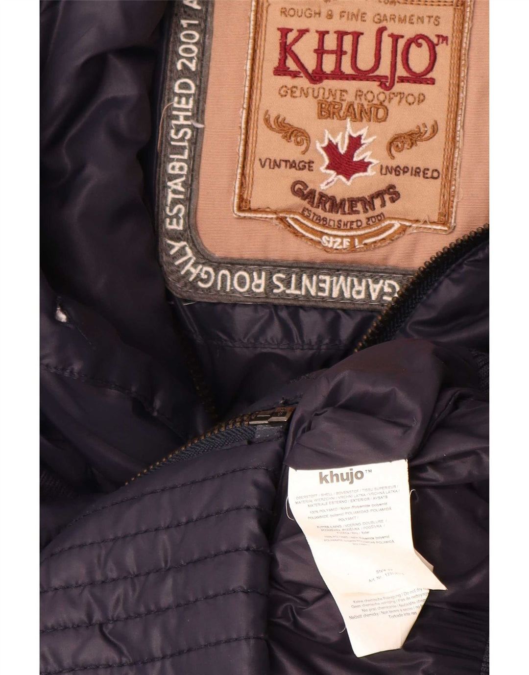 Giacca imbottita da donna KHUJO UK 14 Large Blu Navy in poliammide