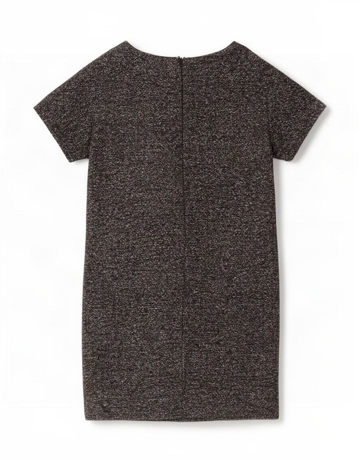 Abito a trapezio da donna Benetton UK 14 Lana vergine screziata grigio medio