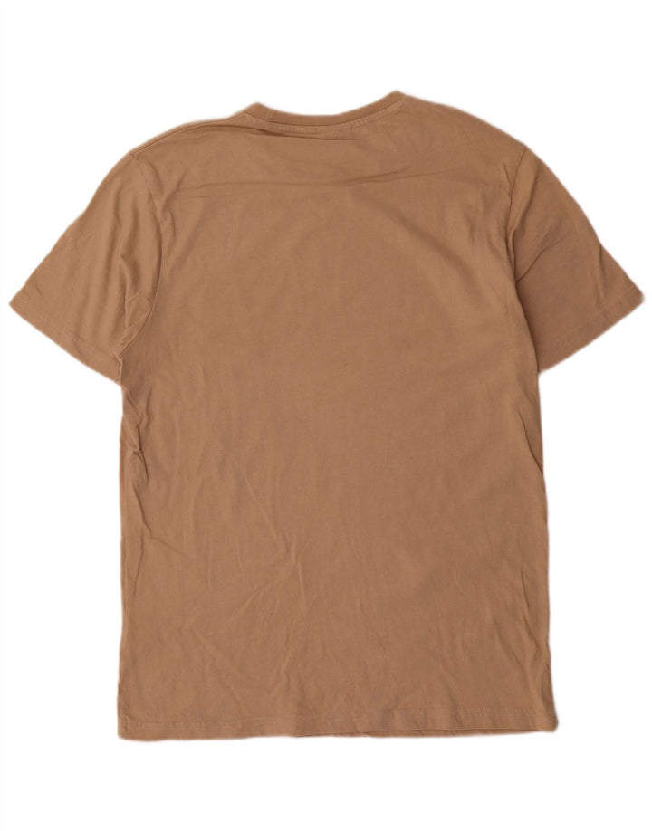 Ellesse Mens Graphic T-Shirt Top Medium Beige Cotton