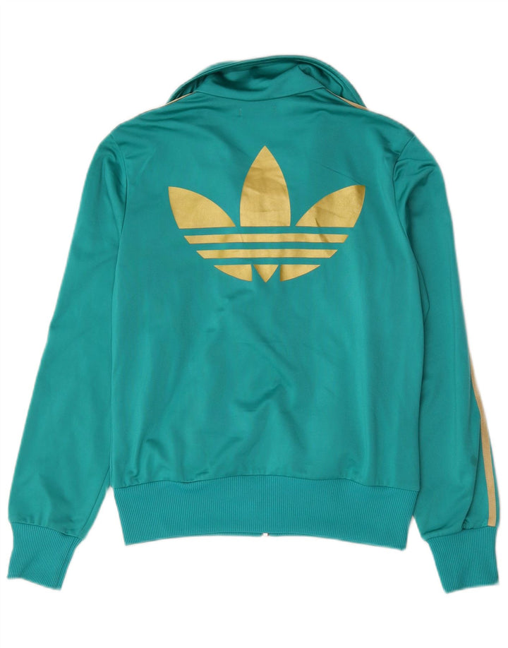 Adidas Damen Graphic Trainingsanzug Top Jacke IT 46 Mittelgrünes Polyester