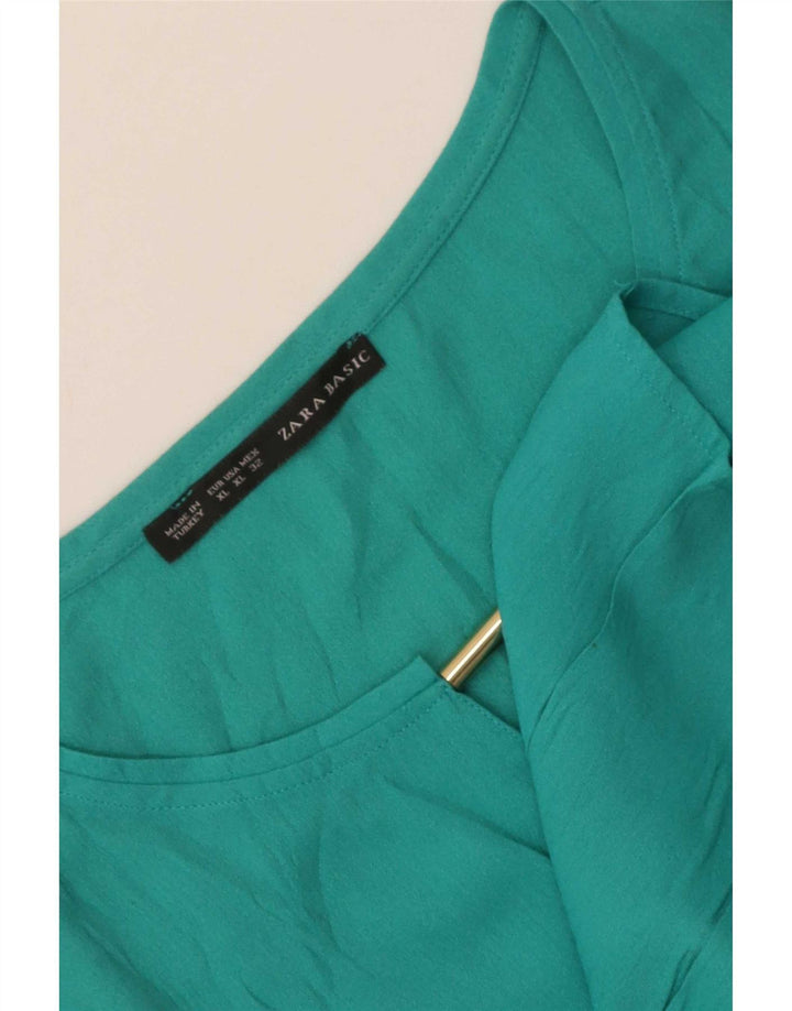 Zara Womens Blouse Top UK 18 XL Turquoise