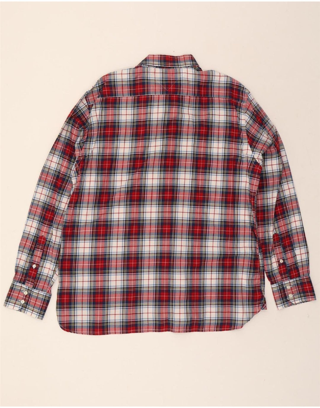 TOMMY HILFIGER Mens Shirt XL Red Check Cotton Vintage Tommy Hilfiger and Second-Hand Tommy Hilfiger from Messina Hembry 