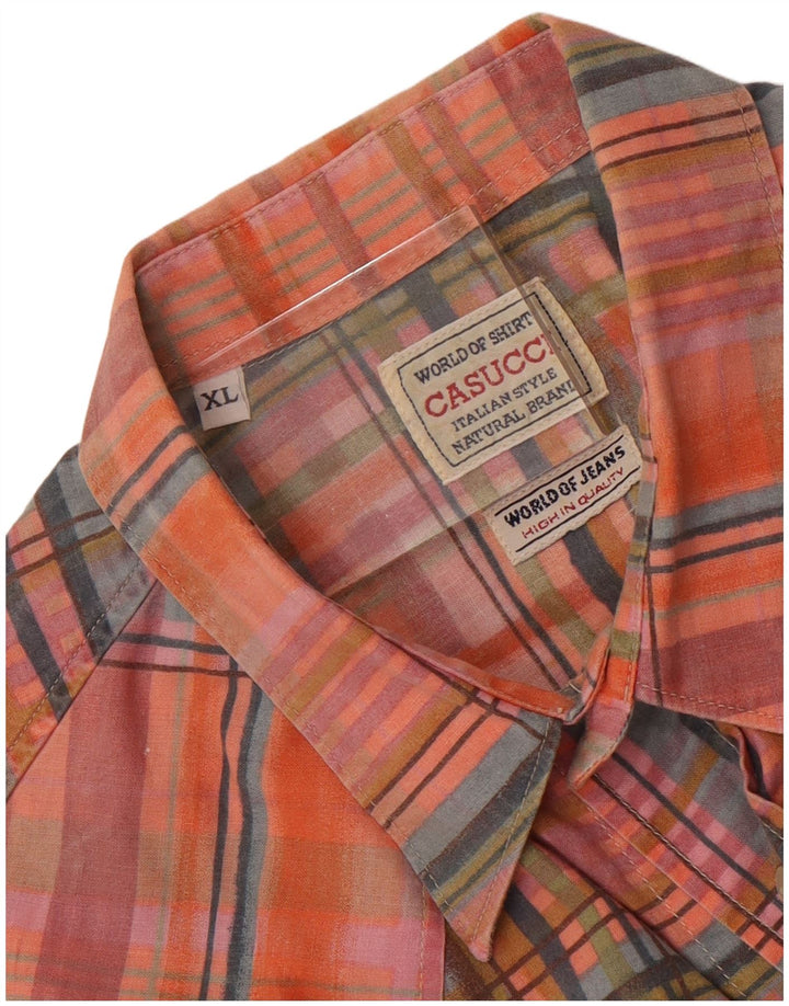 Camicia senza maniche da uomo Casucci XL a quadri multicolore