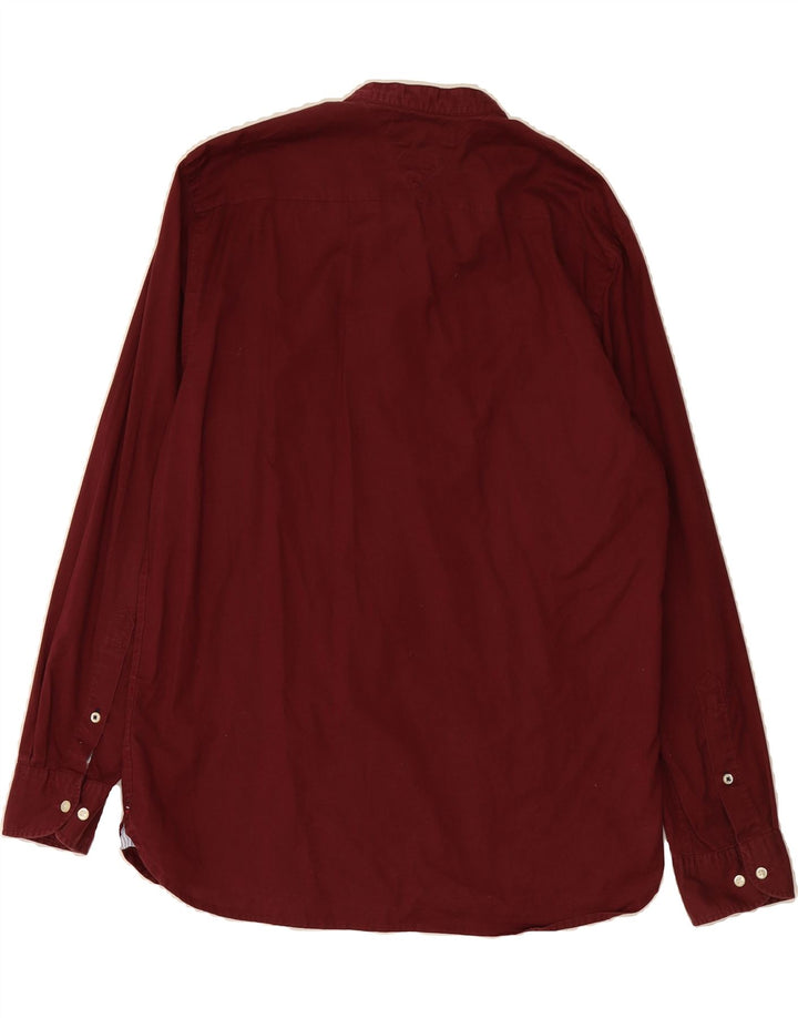 TOMMY HILFIGER Mens Regular Fit Shirt Large Maroon Cotton Vintage Tommy Hilfiger and Second-Hand Tommy Hilfiger from Messina Hembry 