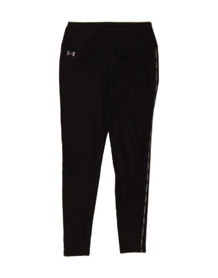 UNDER ARMOUR Womens Graphic Leggings UK 10 Small Black Vintage Under Armour and Second-Hand Under Armour from Messina Hembry 