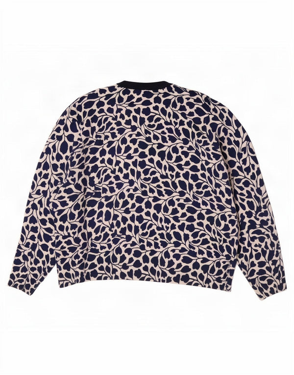 Marks & Spencer Γυναικεία ζακέτα πουλόβερ UK 22 3XL Navy Blue Floral Viscose