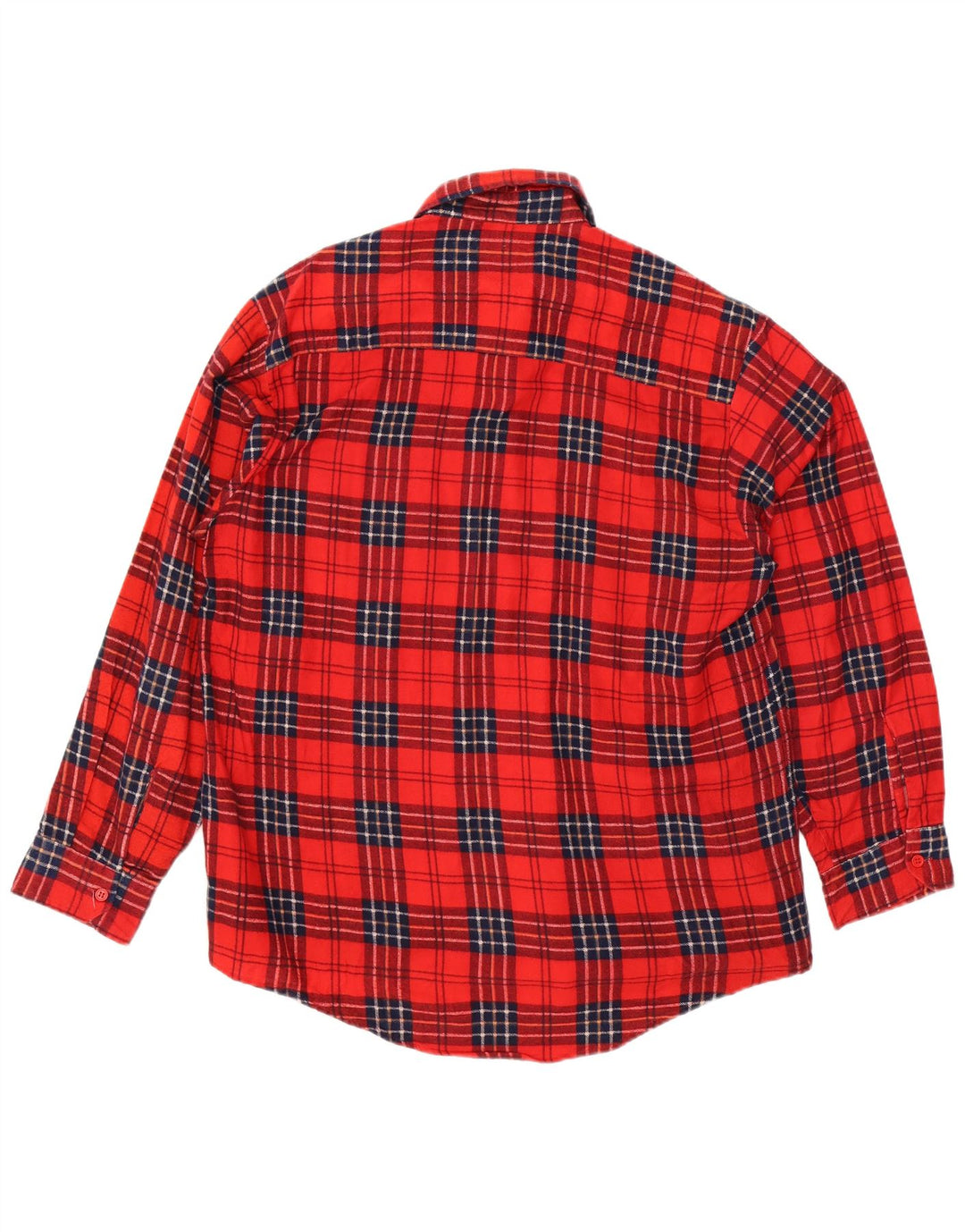 KINGSLEY Mens Flannel Shirt Medium Red Check Cotton