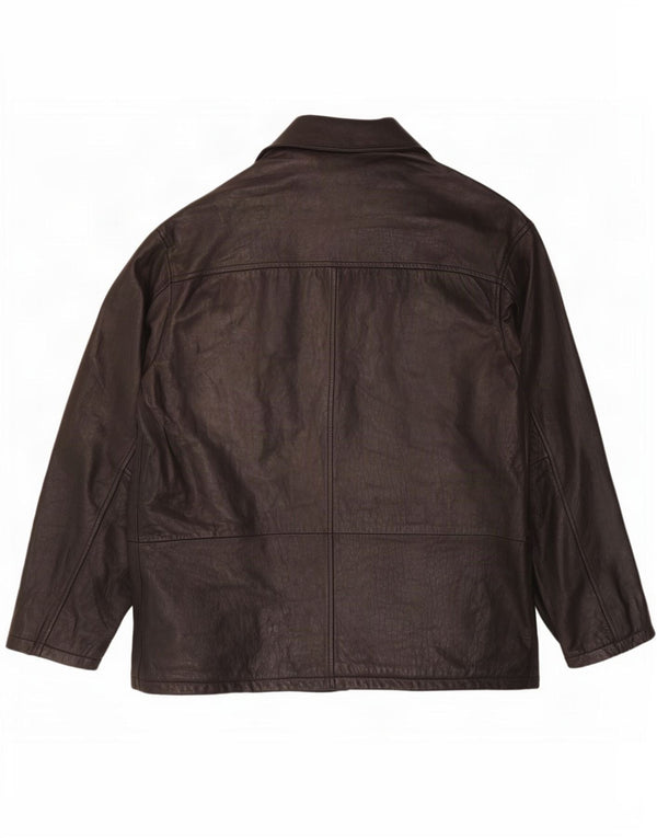 Trapper Mens Leather Jacket IT 50 Large Black
