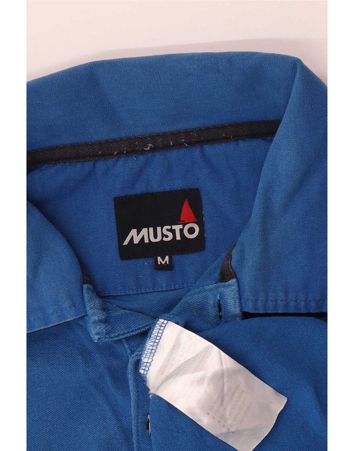 Polo da uomo Musto in cotone blu medio