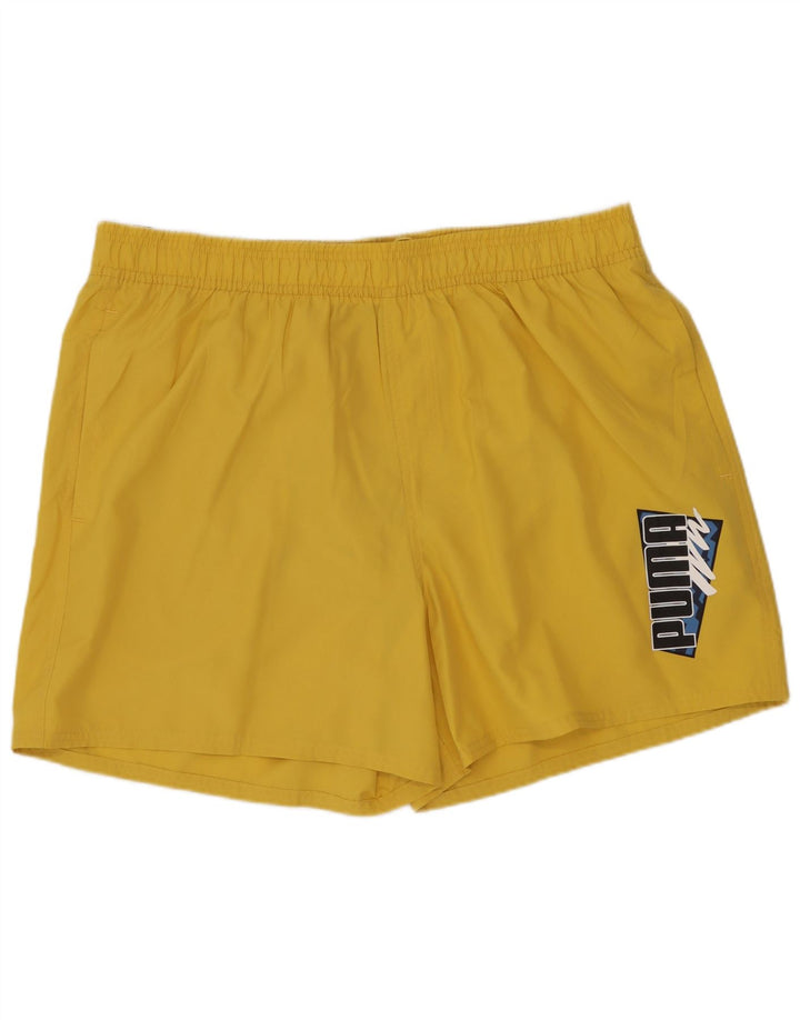 PUMA Mens Graphic Swimming Shorts XL  Yellow Polyester