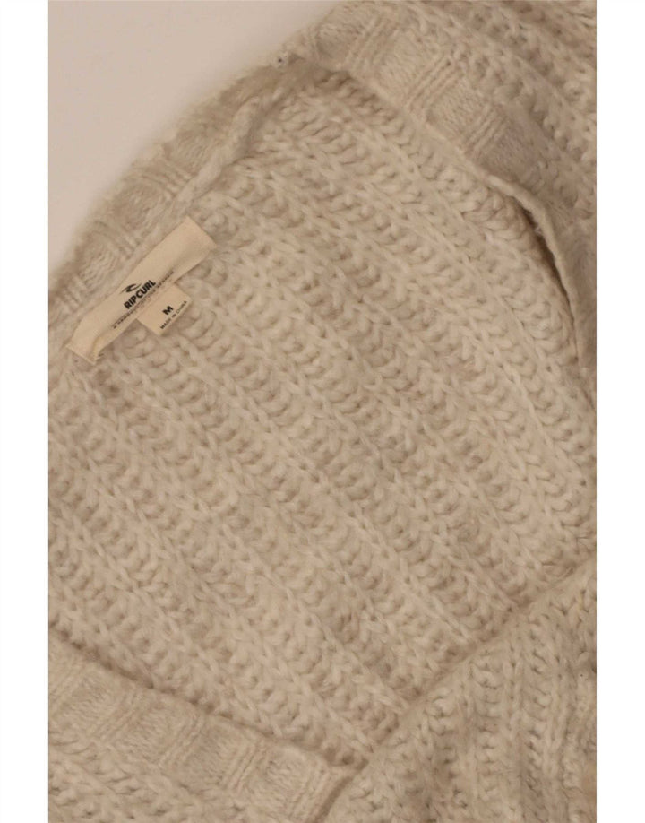 Rip Curl Womens Oversized Cardigan Sweater UK 14 Medium Beige