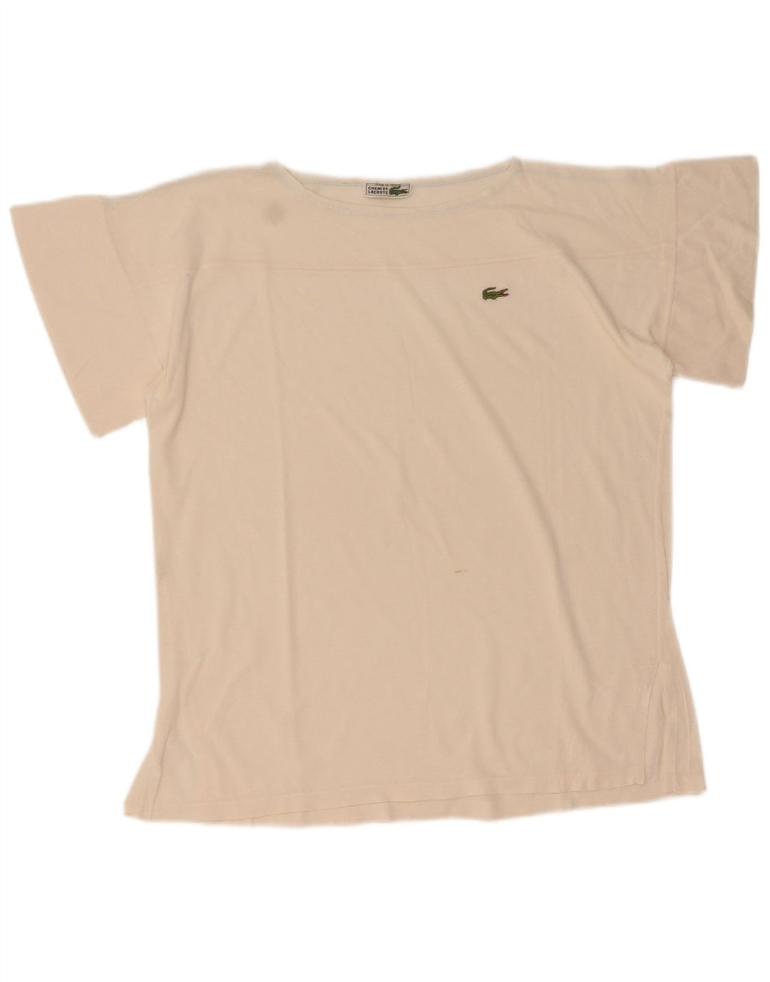 Lacoste Damen T-Shirt Top Größe 44 Große weiße Baumwolle