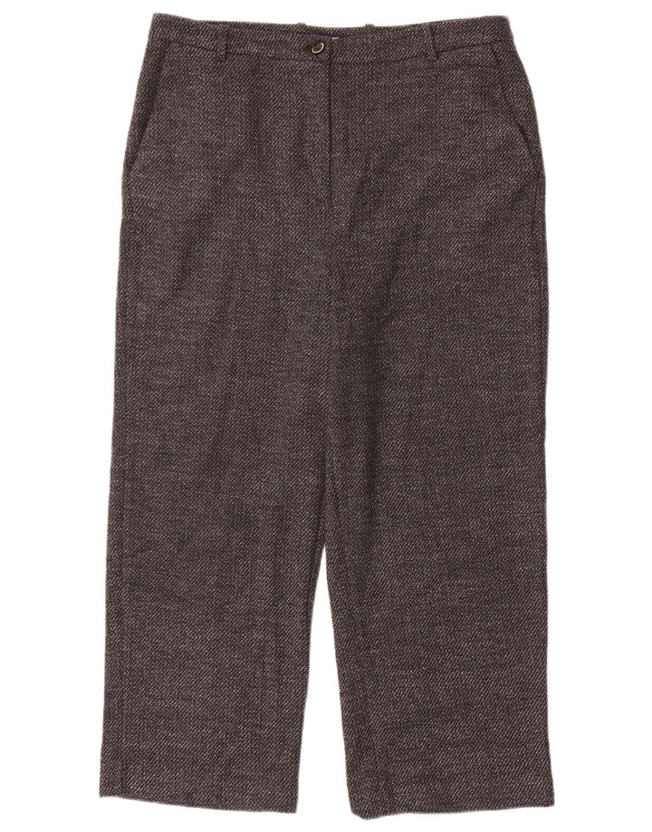 Zara Womens Loose Fit Cropped Trousers EU 40 Medium W30 L23 Grey Polyester