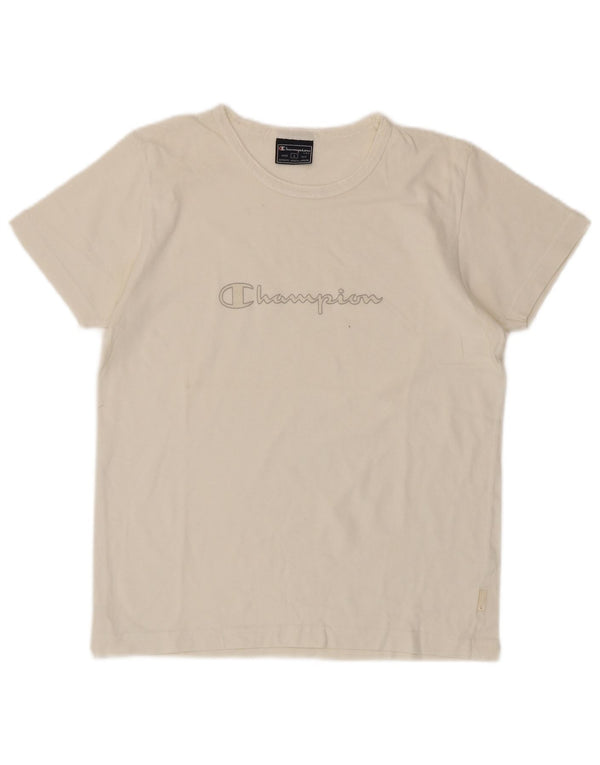 Champion Womens Graphic T-Shirt Top UK 14 Large White Cotton
