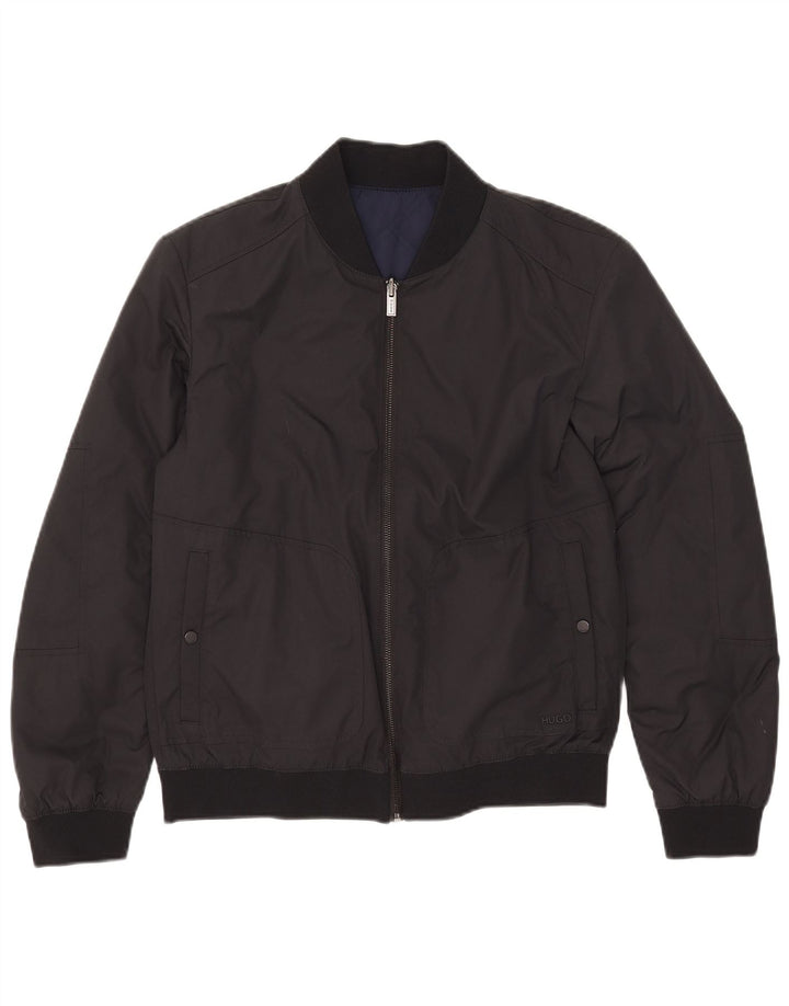 Hugo Boss Mens Reversible Jacket UK 36 Small Black Polyamide