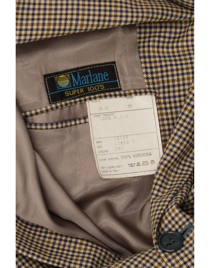 MARLANE Mens 2 Button Blazer Jacket IT 52 XL Grey Houndstooth Vintage Marlane and Second-Hand Marlane from Messina Hembry 