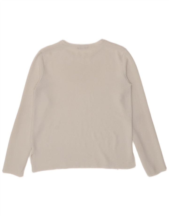 Zara Womens Top Long Sleeve UK 10 Small White