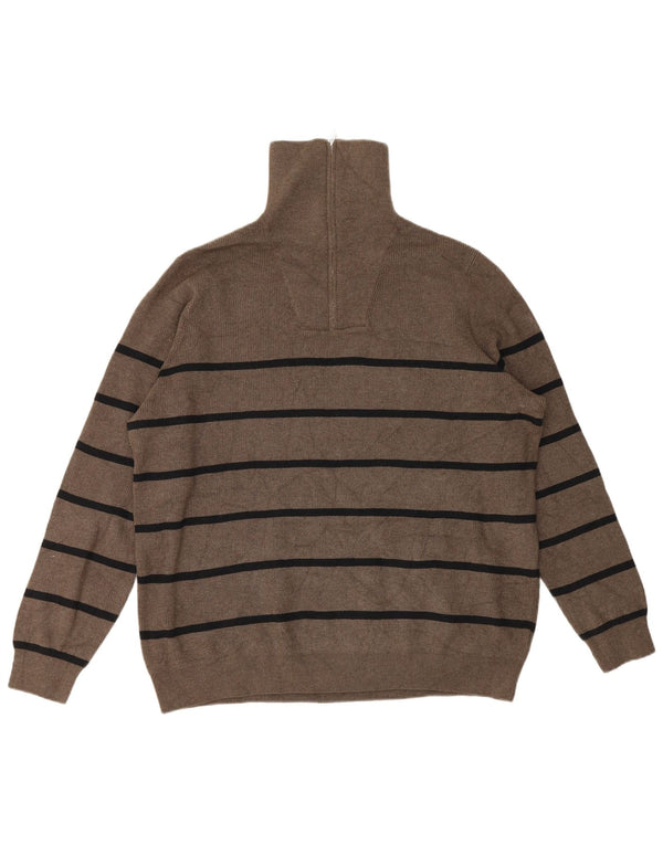Maglione da uomo Marks & Spencer con zip e collo 2XL poliestere a righe grigie