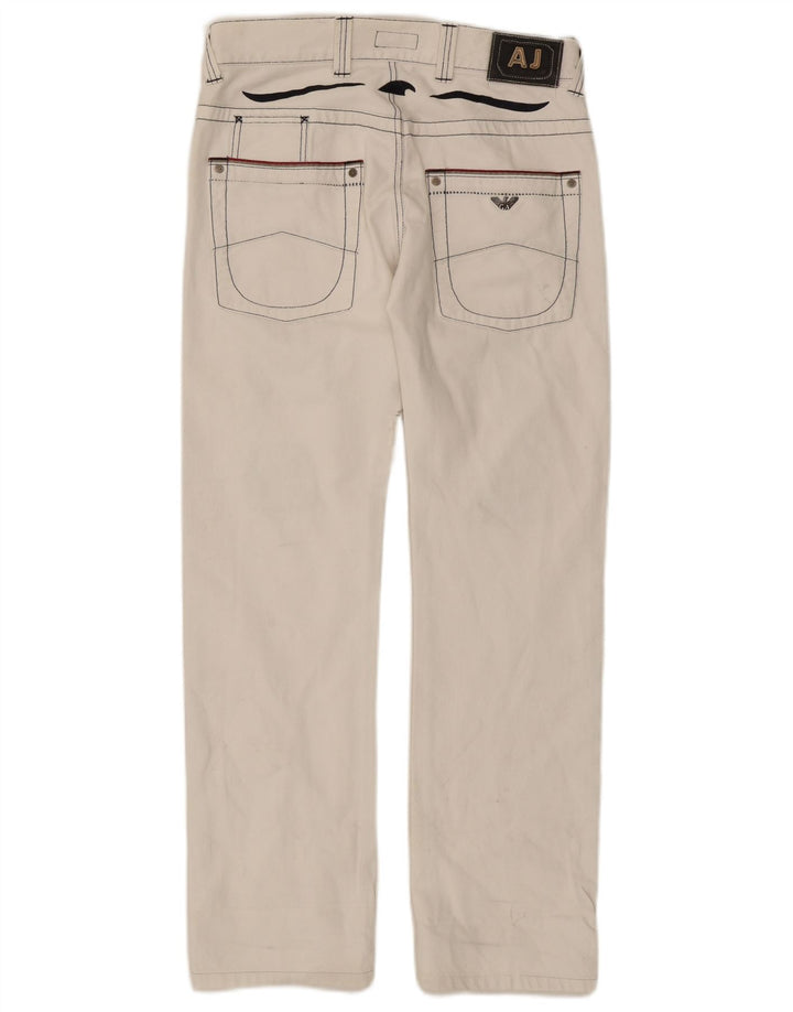Armani Dame Distressed Straight Jeans W32 L30 Hvid Bomuld